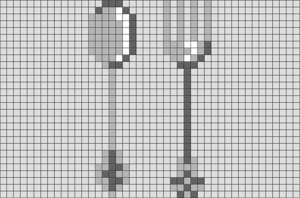 Spoon and Fork Pixel Art
