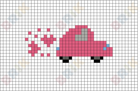 Valentine Car Pixel Art