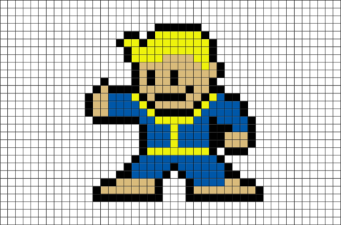 Fallout Vault Boy Pixel Art