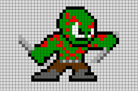 Guardians of the Galaxy Drax Pixel Art
