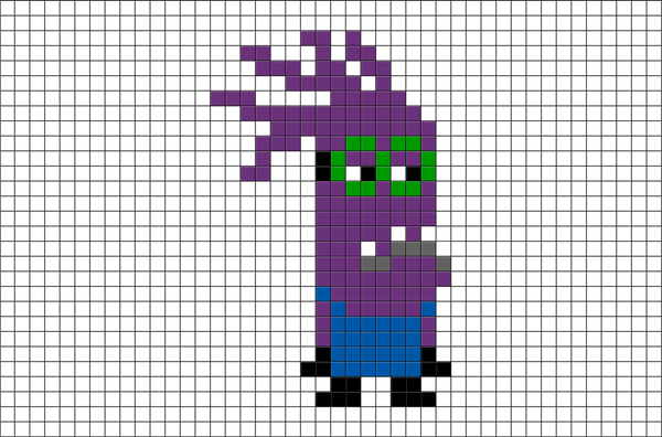 Despicable Me Evil Minion Pixel Art