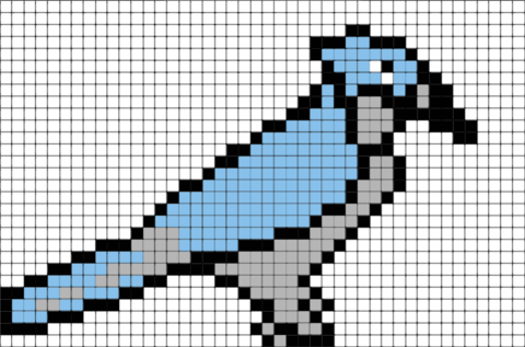 Blue Jay Pixel Art