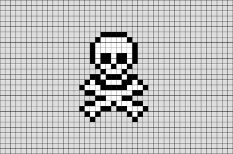 Skull Cross-Bones Pixel Art