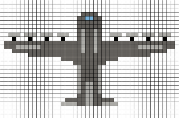 Airplane Hercules Aircraft Pixel Art