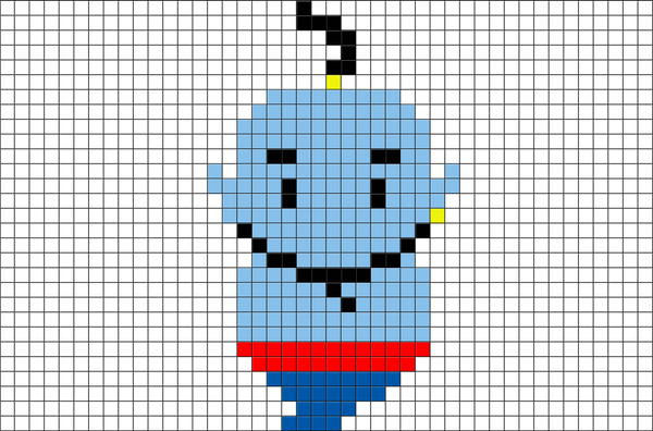 Aladdin Genie Pixel Art