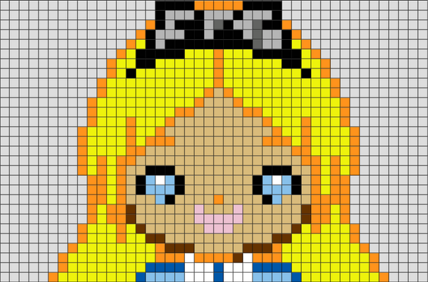 Alice in Wonderland Pixel Art