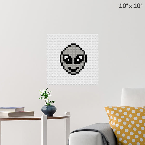 Alien Emoji Brick Poster