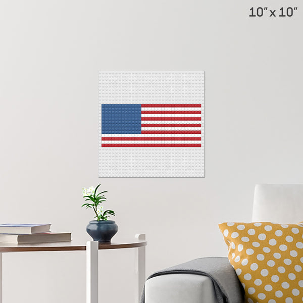 american flag Brick Poster