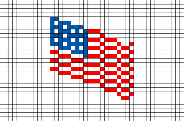 American Flag Pixel Art