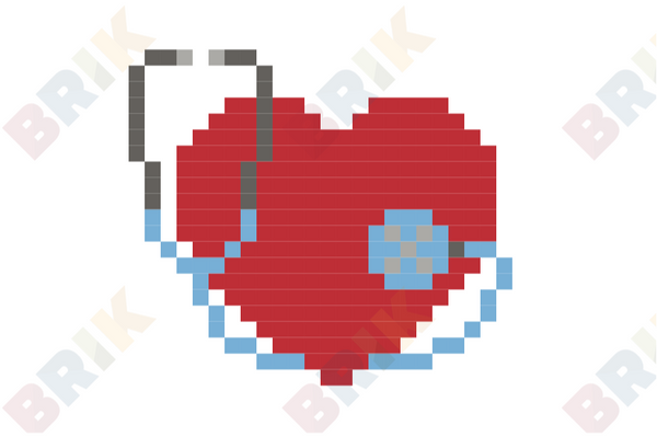 American Heart Month Pixel Art