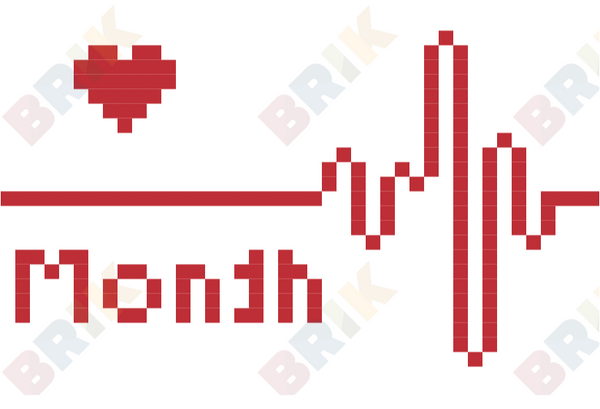 American Heart Month Pixel Art
