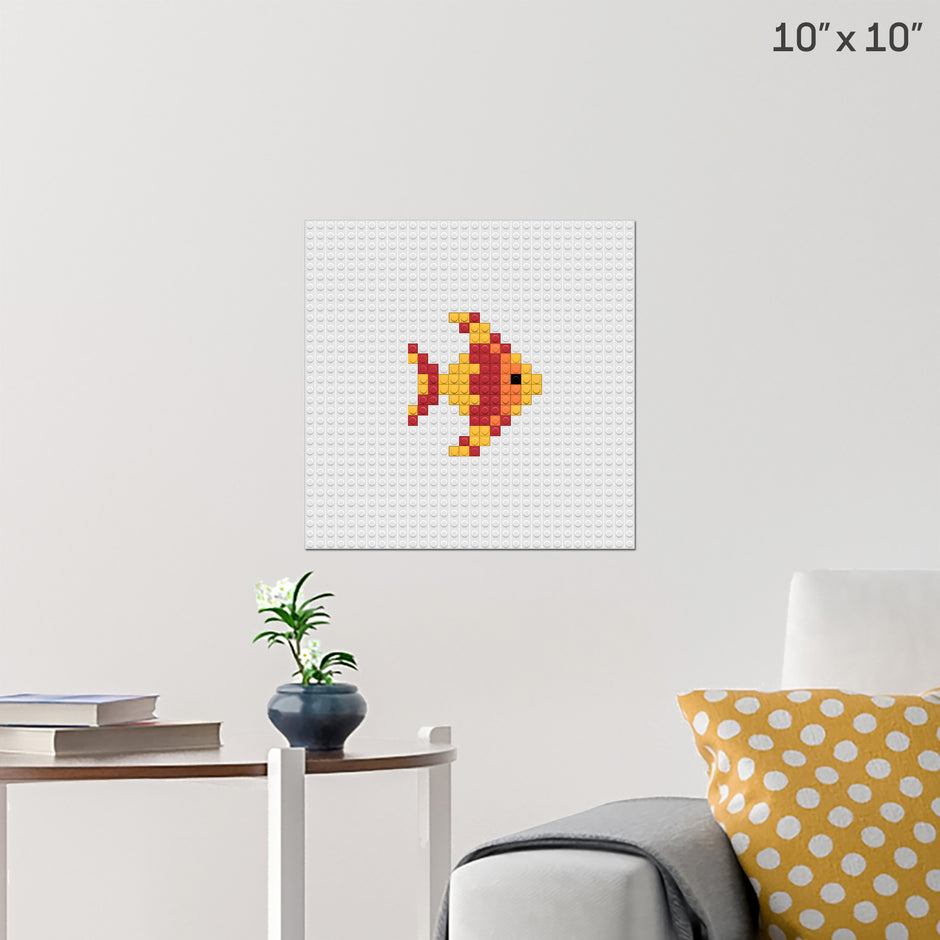 Angelfish Pixel Art Wall Poster - Build Your Own with Bricks! - BRIK