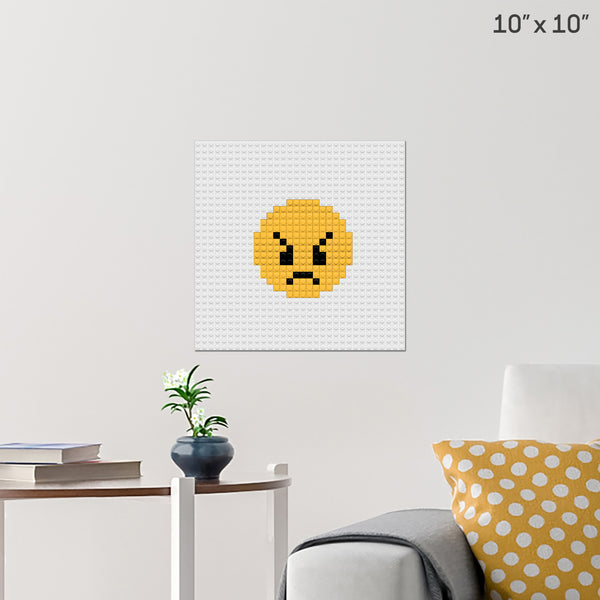 Angry Face Emoji Brick Poster