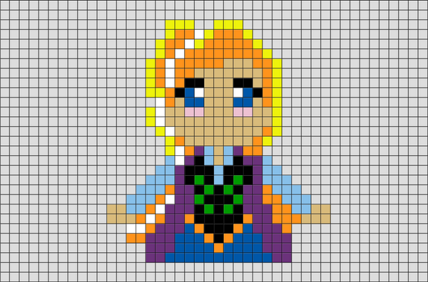 Anna Frozen Pixel Art