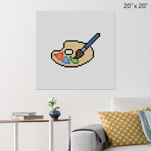 Art Palette and Paintbrush Brick Poster