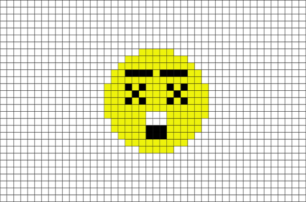 Astonished Face Emoji Pixel Art