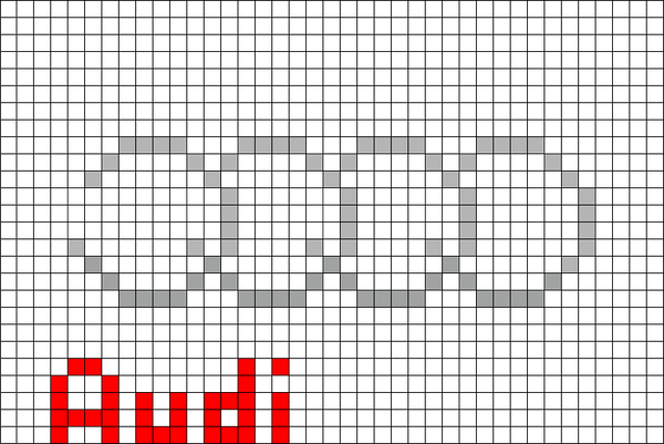Audi Logo Pixel Art