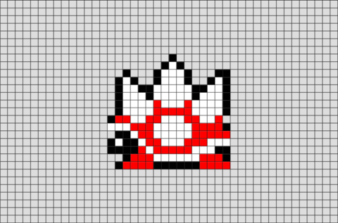 Spike Shell Mario Pixel Art