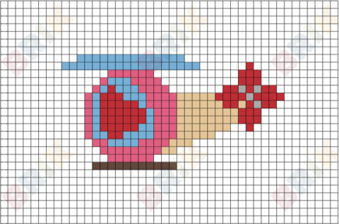 Valentine Copter Pixel Art
