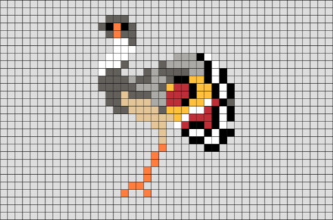 Bird - Sunbittern Pixel Art
