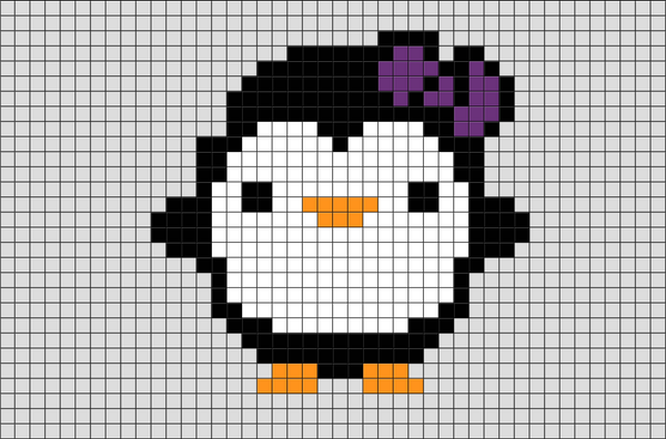 Baby Penguin Pixel Art