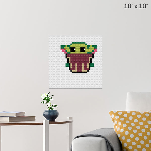 Baby yoda Brick Poster