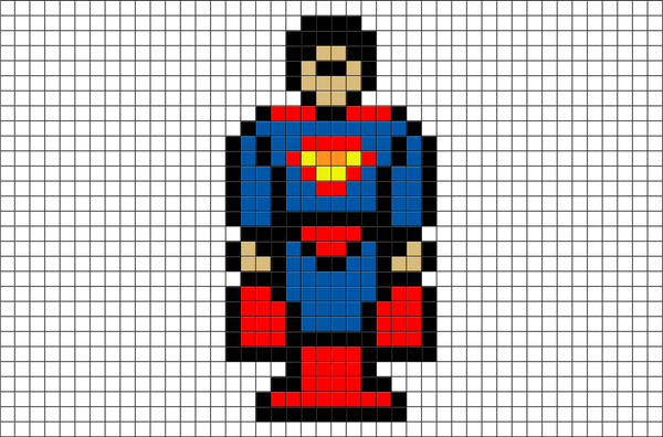 Superman 1 Pixel Art