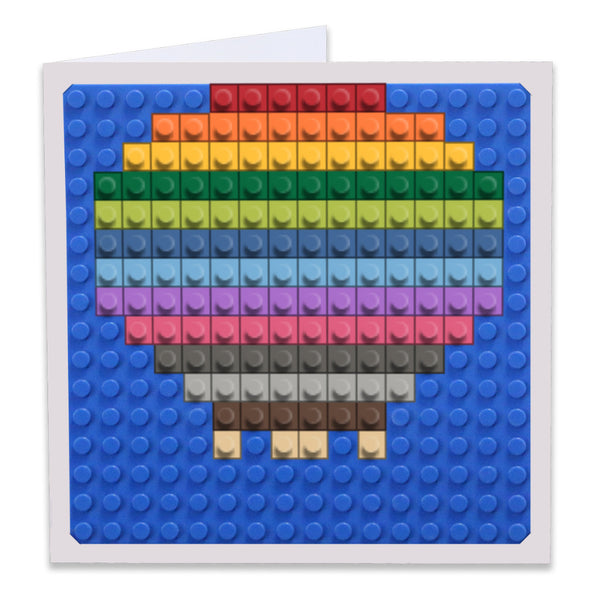 Balloon Hot Air Rainbow Greeting Card