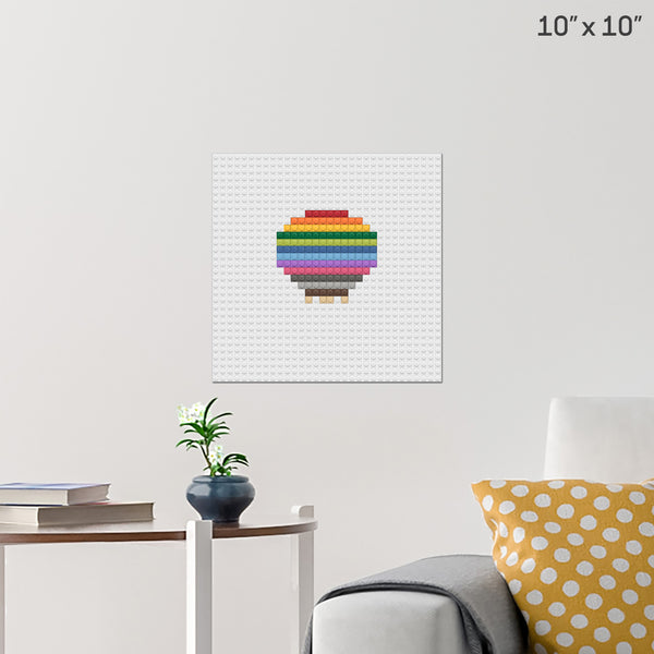 Balloon Hot Air Rainbow Brick Poster