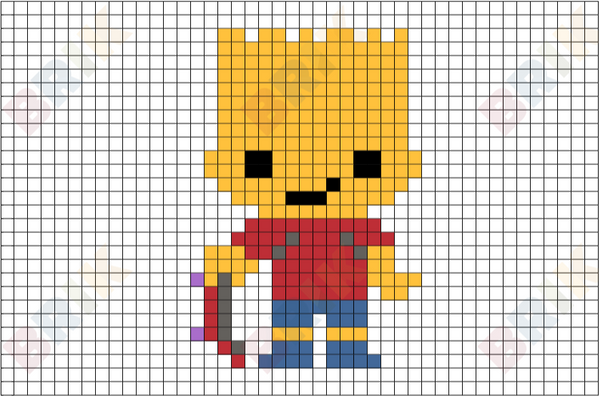 Bart Simpson Pixel Art