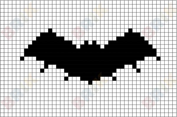 Batman 1989 Logo Pixel Art
