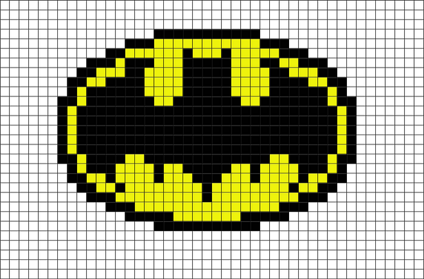 Batman Logo Pixel Art