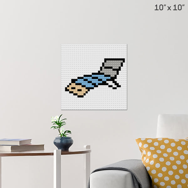 Beach Chair Brick Poster
