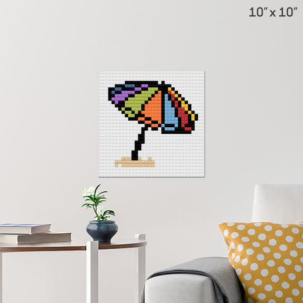 Beach Umbrella Brick Poster