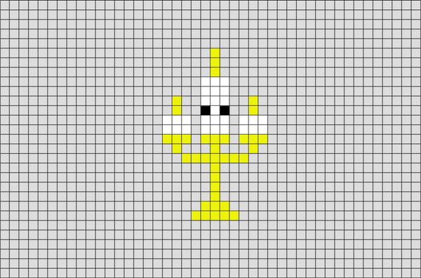 Beauty and the Beast Candle Lumiere Pixel Art