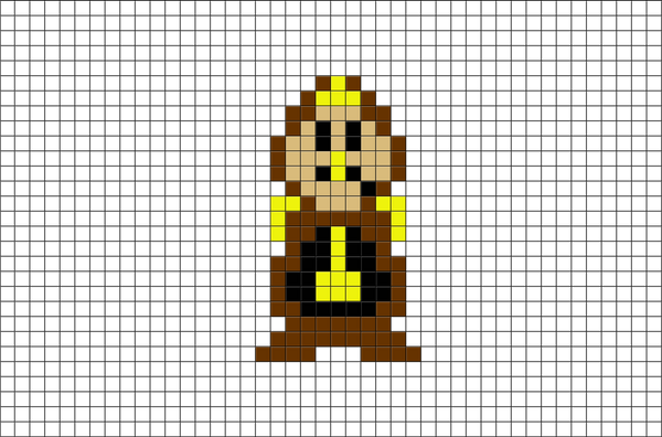 Beauty and the Beast Clock Pixel Art