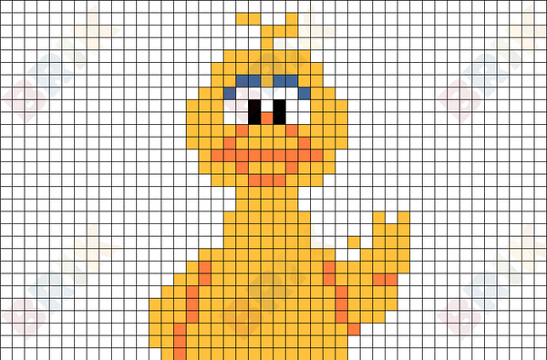 Big Bird Sesame Street Pixel Art