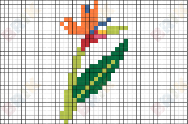 Birds of Paradise Pixel Art