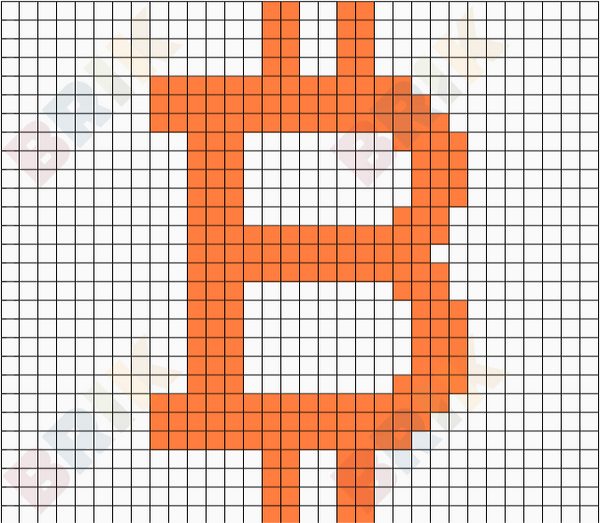 Bitcoin Sign Pixel Art