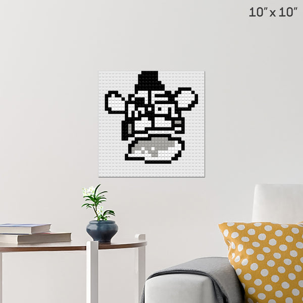 black and white funtime freddy Brick Poster