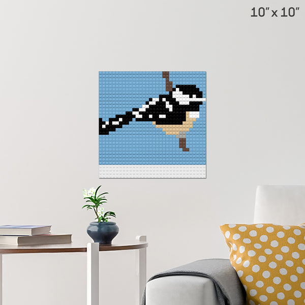 Black Capped Chickadee Brick Poster
