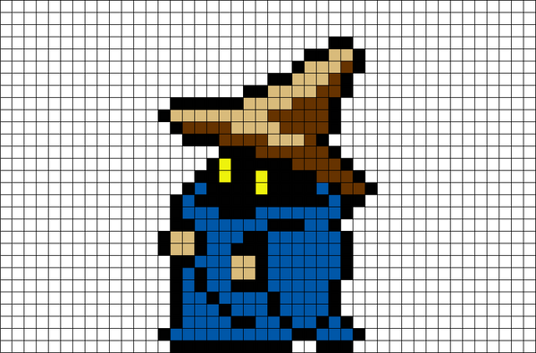 Black Mage Final Fantasy Wizard Pixel Art