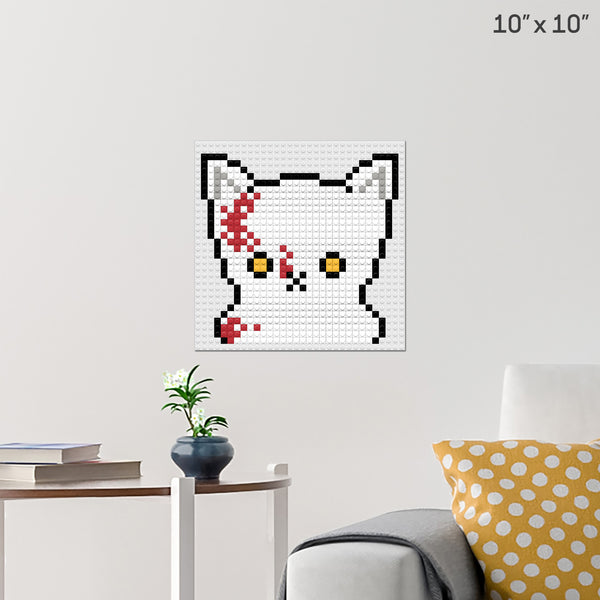 Bloody Ghost Cat Brick Poster