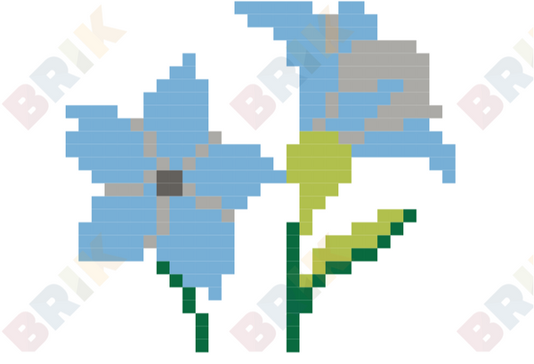 Blue Flower Pixel Art