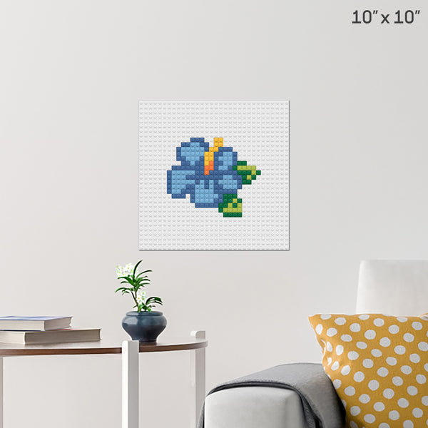 Blue Hibiscus Brick Poster