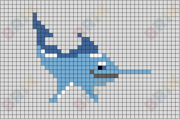 Blue Marlin Pixel Art