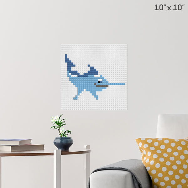 Blue Marlin Brick Poster