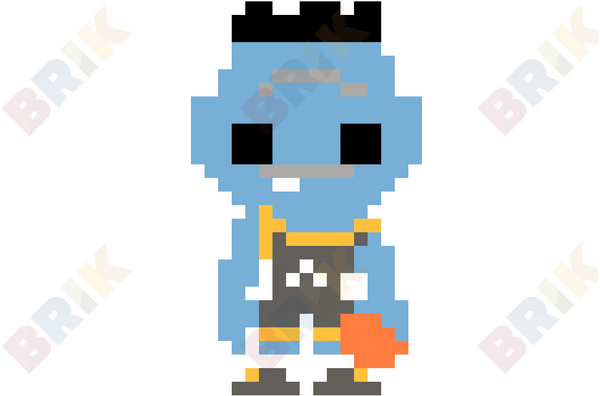 Blue Monstar Pixel Art