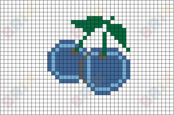 "Blueberry Pixel Art "