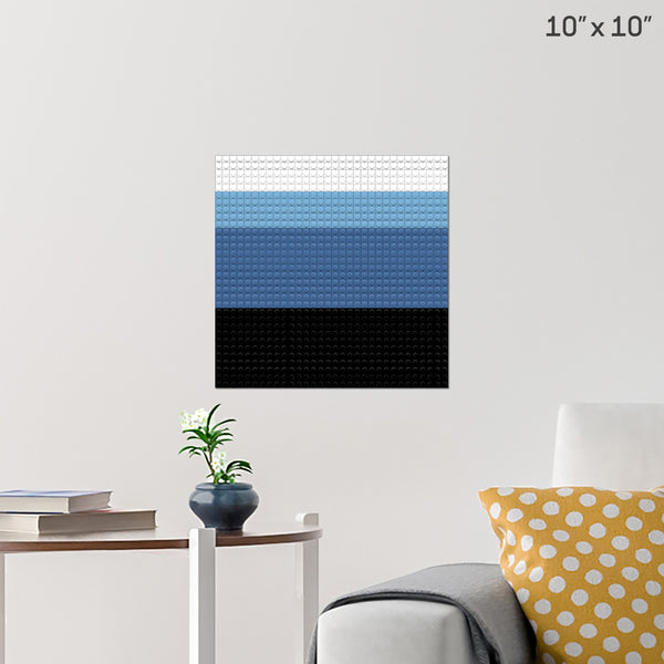 bluey ombre Brick Poster